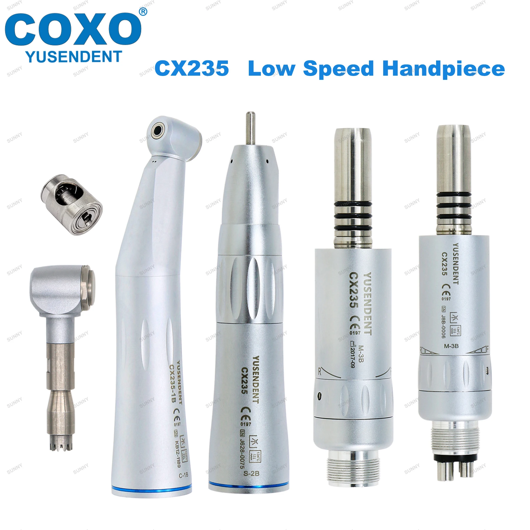 

COXO CX235 Dental Low Speed Handpiece Straight Angle Inner Channel Water Spray E Type Air Motor 2/4H Fit KAVO NSK Sirona WH