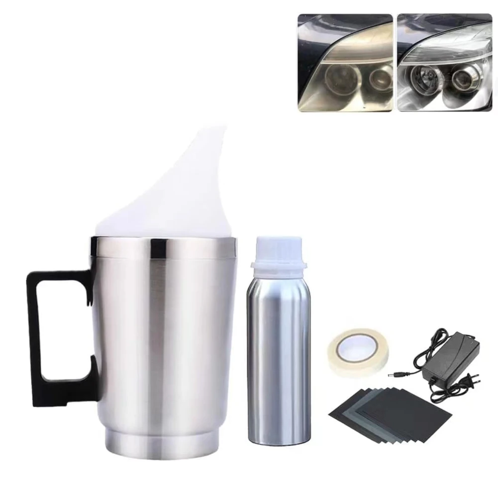 

Car Headlight Restoration Kit 100ML Repair Liquid Atomizing Cup Headlight Vapor Renovation Tool For Yellow/Oxidation/Scratches