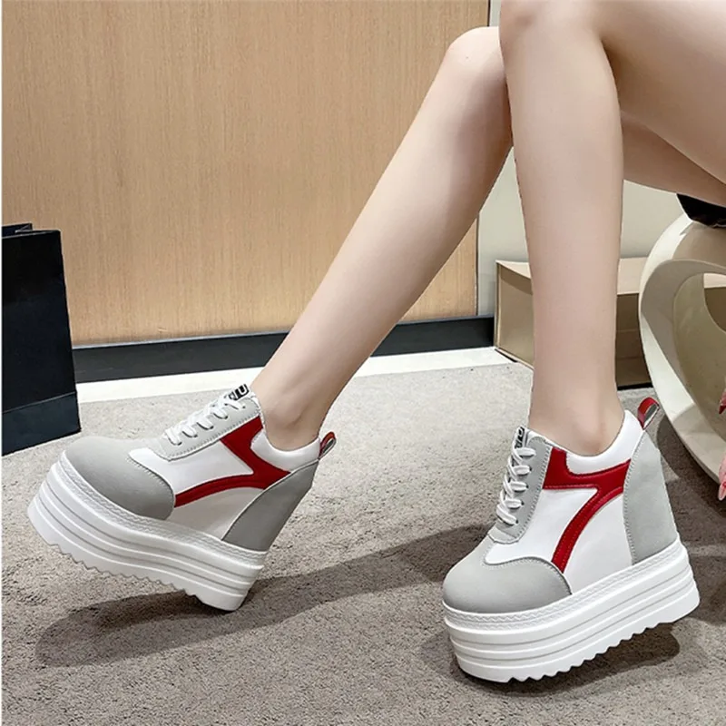 

Ladies Shoes 2025 Front Lace-up Women's Vulcanize Shoes Fashion Color Matching New Plus Size Height Increasing Casual Shoes