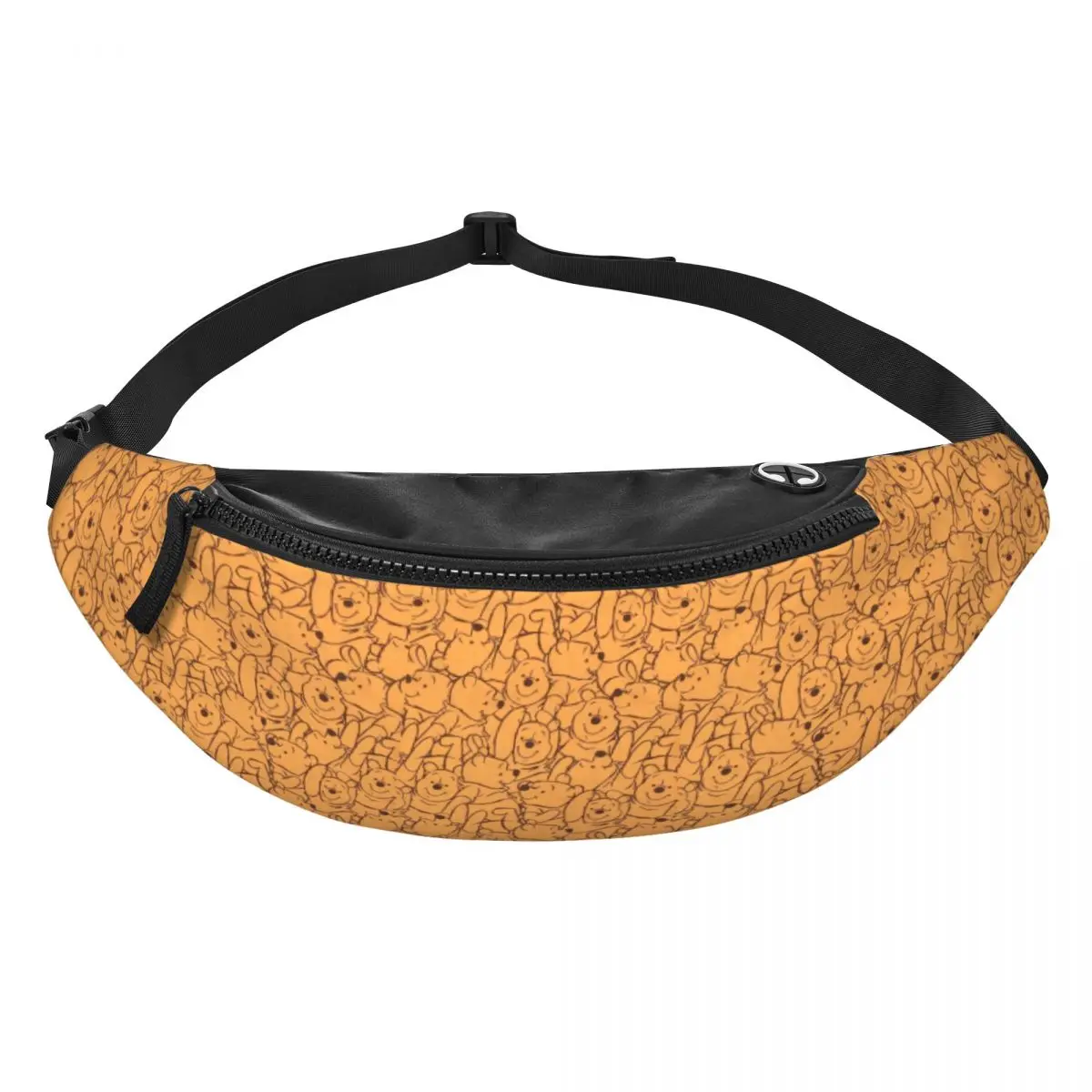 Custom Winnie Pooh Bear Pattern Fanny Pack Women Men Crossbody Waist Bag for Traveling Phone Money Pouch