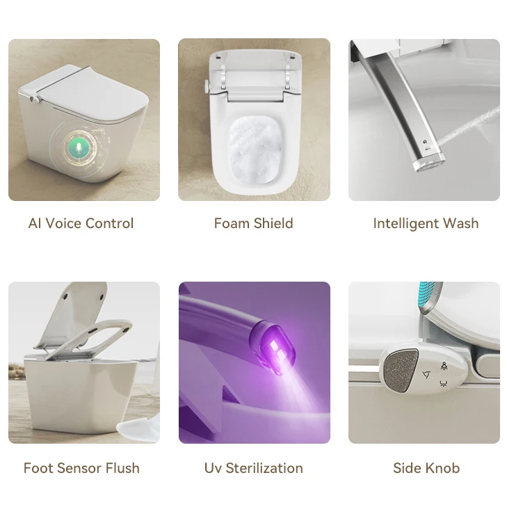 Modern Electronic Automatic Ceramic Toilets Bowl Intelligent Inodoro Bathroom WC One Piece Smart Toilets