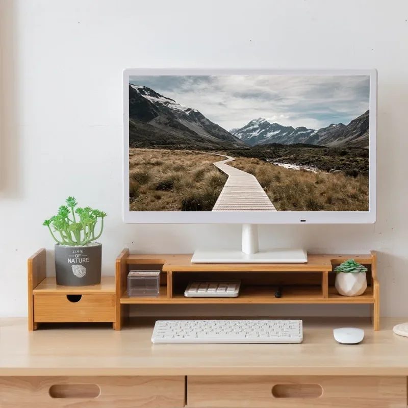 Factory Minimalist Monitor Heightened Rack, Computer Stand, Nanzhu Desktop Storage Rack, Bracket, Shelf Raising Shelf
