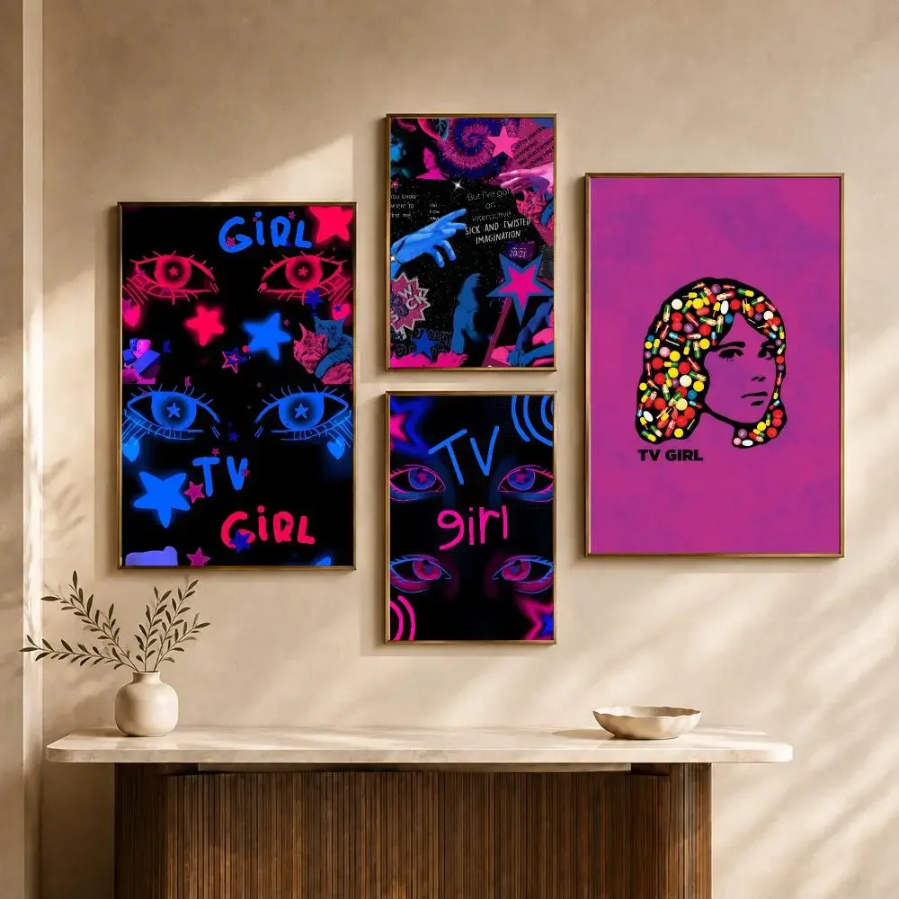 Band TV Girl Lovers Rock Not Allowed Indie Pop Poster PP Decorative Poster Print Apartment Dorm Office Cafe Gift