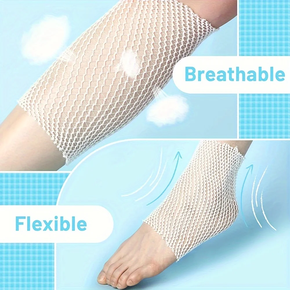 1 Roll Elastic Net Wound Dressing Net Tubular Bandage Mesh Tubing Tubular Gauze Fix Breathable Bandage Retainer for Wrist Elbow