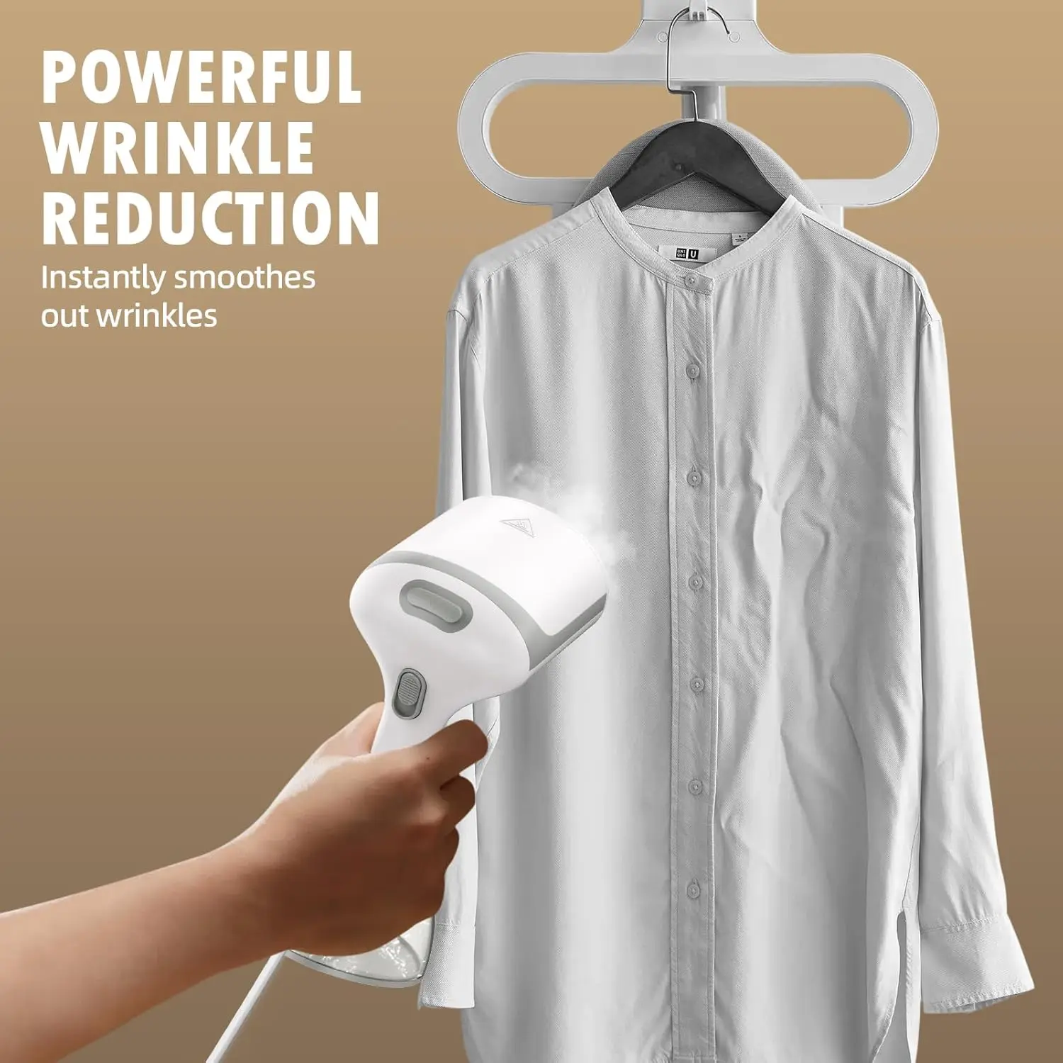 مكواة بخار للملابس مع خزان مياه قابل للإزالة 300 مل، 1500 وات، تسخين سريع لمدة 20 ثانية، مكوّاة مبللة معلقة #4