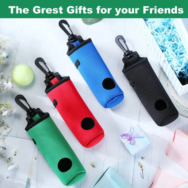 Golf Tee Holder Golf Ball Carry Bag Pouch Golf Ball Holder Keychain Belt Clip Golf Gifts Accessories