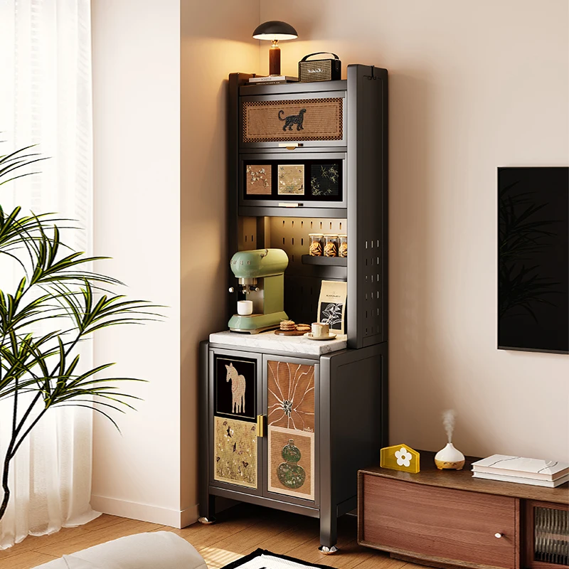 ultra-thin dining side against the wall integrated locker very narrow high cabinet stainless steel coffee cabinet
