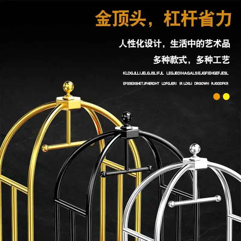 Hotel luggage cart, luggage cart, titanium stainless steel cart, concierge lobby, wedding dress trailer, silent wheel welcome