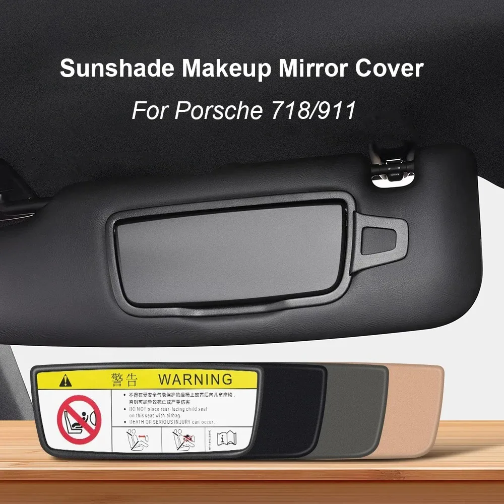 For Porsche Boxster Cayman 981 982 Carrera 911 Traga GT3 991 992 982857551 Car Left Right Makeup Vanity Sun Visor Mirror Cover