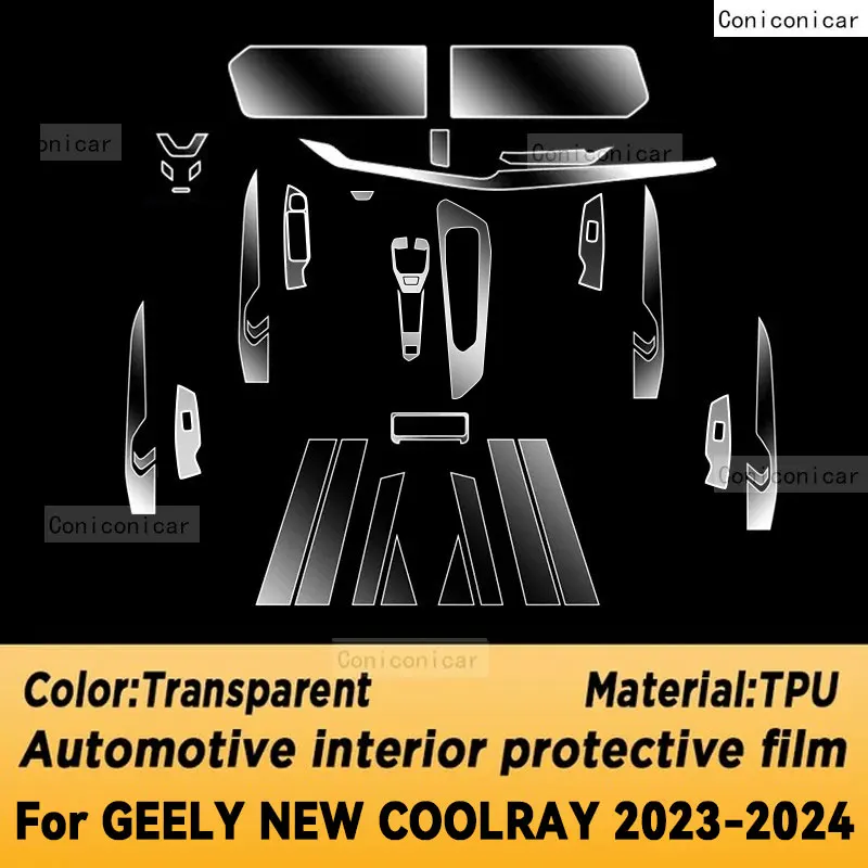 For GEELY NEW COOLRAY 2023 2024 Gearbox Panel Navigation Automotive Interior Protective Film Anti-Scratch Accessories Sticker