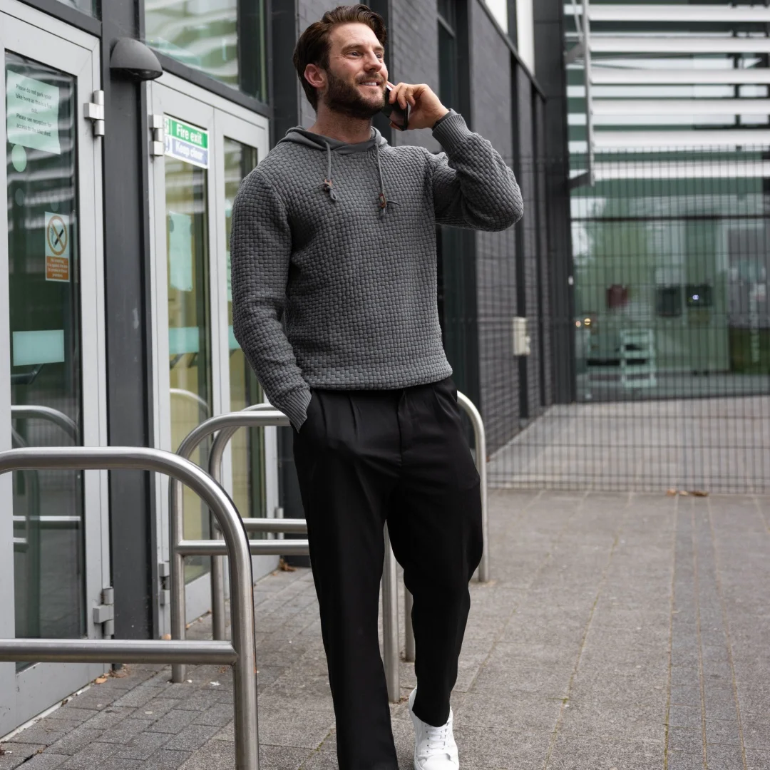 Slavinson Men's Sweatshirt New Spring Hoodies Warm Sweatshirt Long Sleeve Knitted Hoodies Comfortable Solid Pullover US Size
