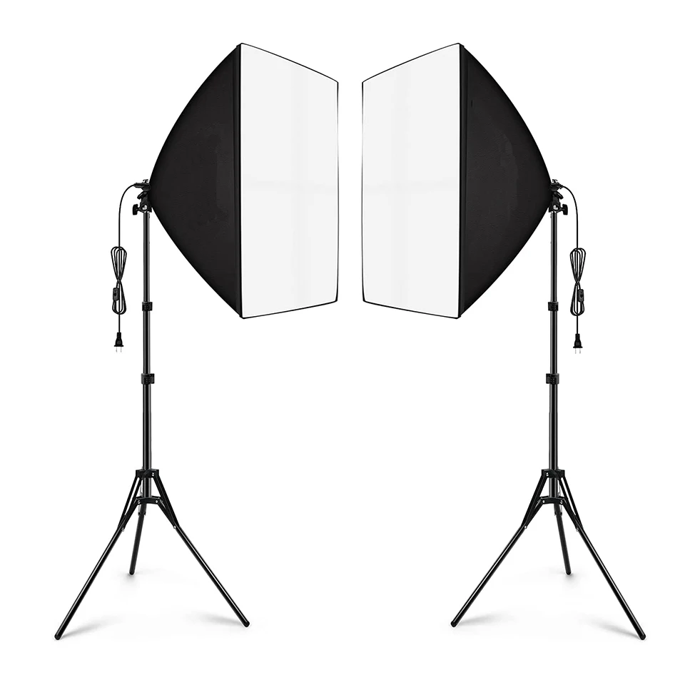 Softbox Photography Lighting Kit Continuous Photo Studio Soft Box Light Equipment With E27 Socket Tripod Stand For Shooting