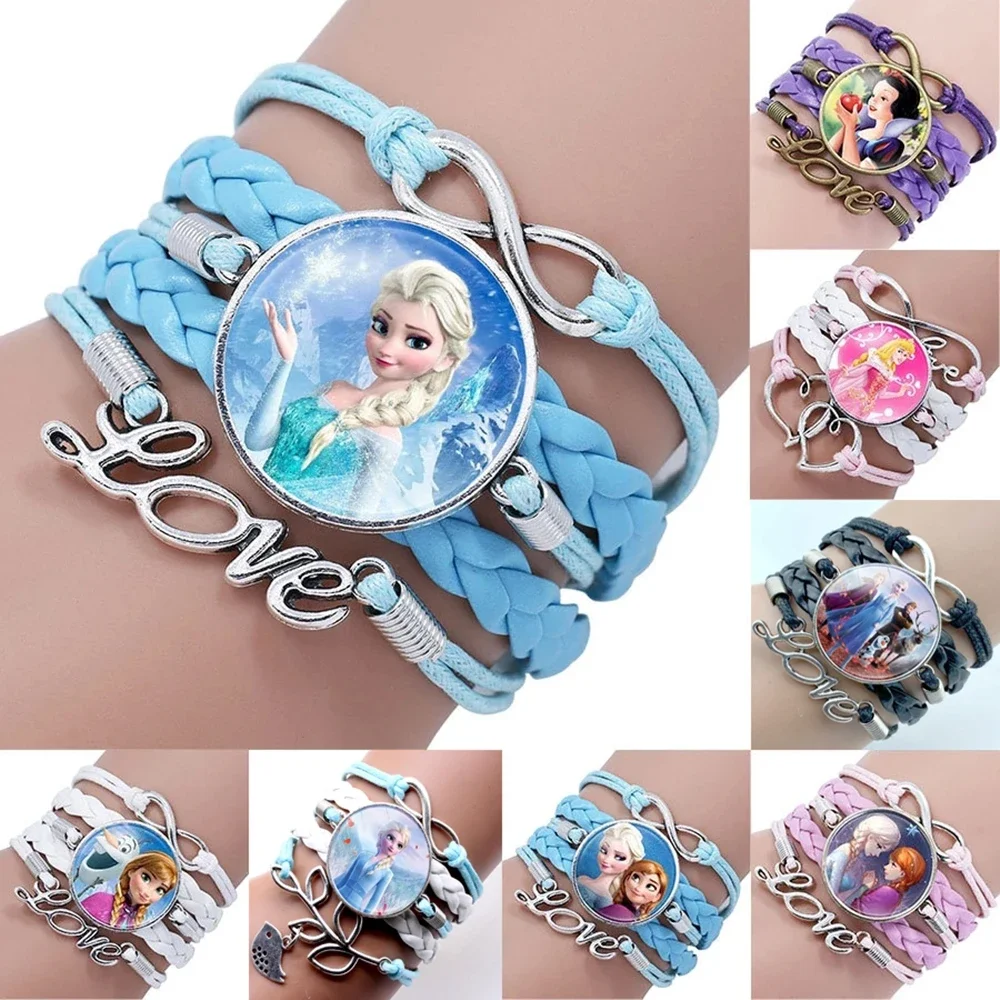 Disney Frozen 2 Elsa Anna Snow White Princess Cartoon Bracelet Action Figure Toys lovely Wristand Girl Gift Christmas Gifts Toys