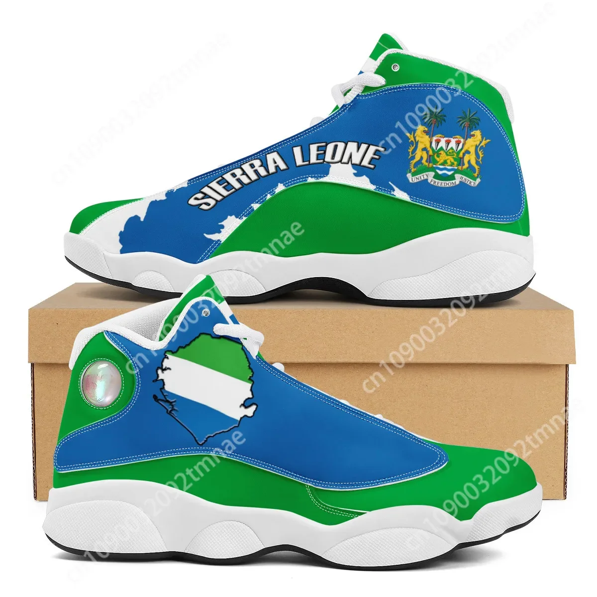 New Sierra Leone Flag Custom Teens Sneakers Trendy Cozy Soft Basketball Shoes Outdoor Men Non-slip Durable Running Tennis Shoes