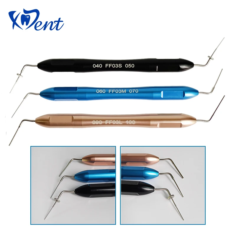 Dental Hand Plugger Fill Instruments Root Canal Filler 3Pcs Stainless Steel Dentistry Vertical Pressure Device