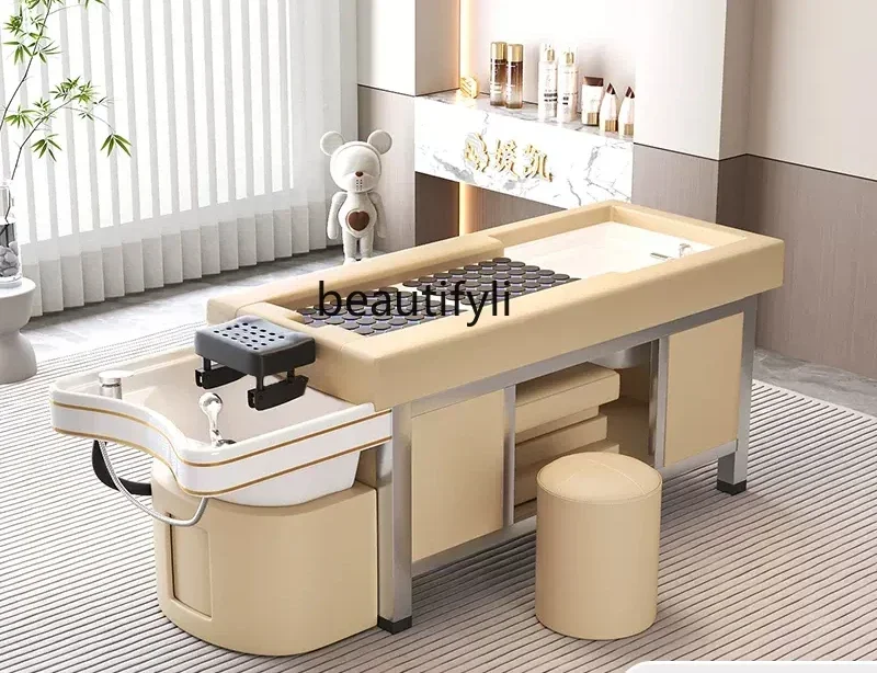 

B6 lt Moxibustion foot bath integrated Thai shampoo bed constant temperature water circulation fumigation head therapy bed