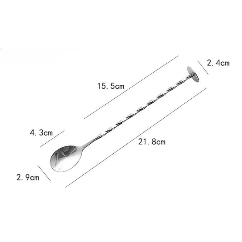 304 Stainless Steel Water Drop Fine Thread Cocktail Mixing Spoon Mini Bar Kitchen Utensils for Professional Mixology