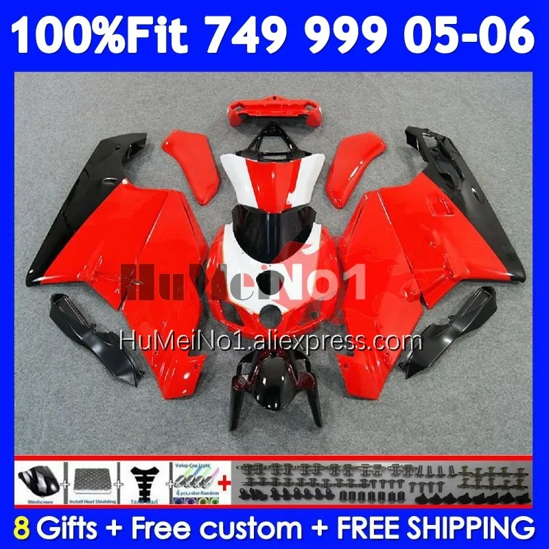 OEM Bodywork For DUCATI 749 999 S R 749R 999R Body 302No.16 749-999 2005 Red black 2006 749S 999S 05 06 Injection Fairing kit