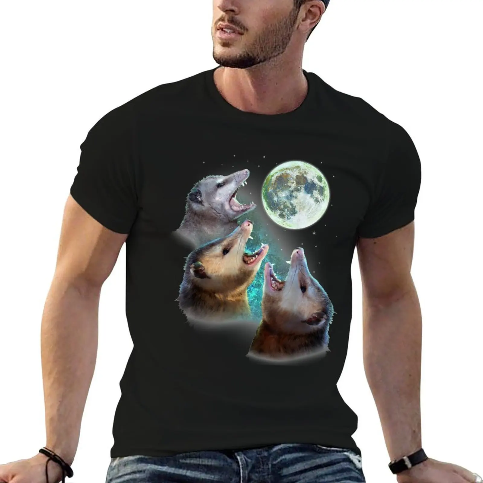 

tees for With Possums Opposum And graphic T-Shirt 3 Three man Moon t Moon man t shirts Dead shirts Costume funny
