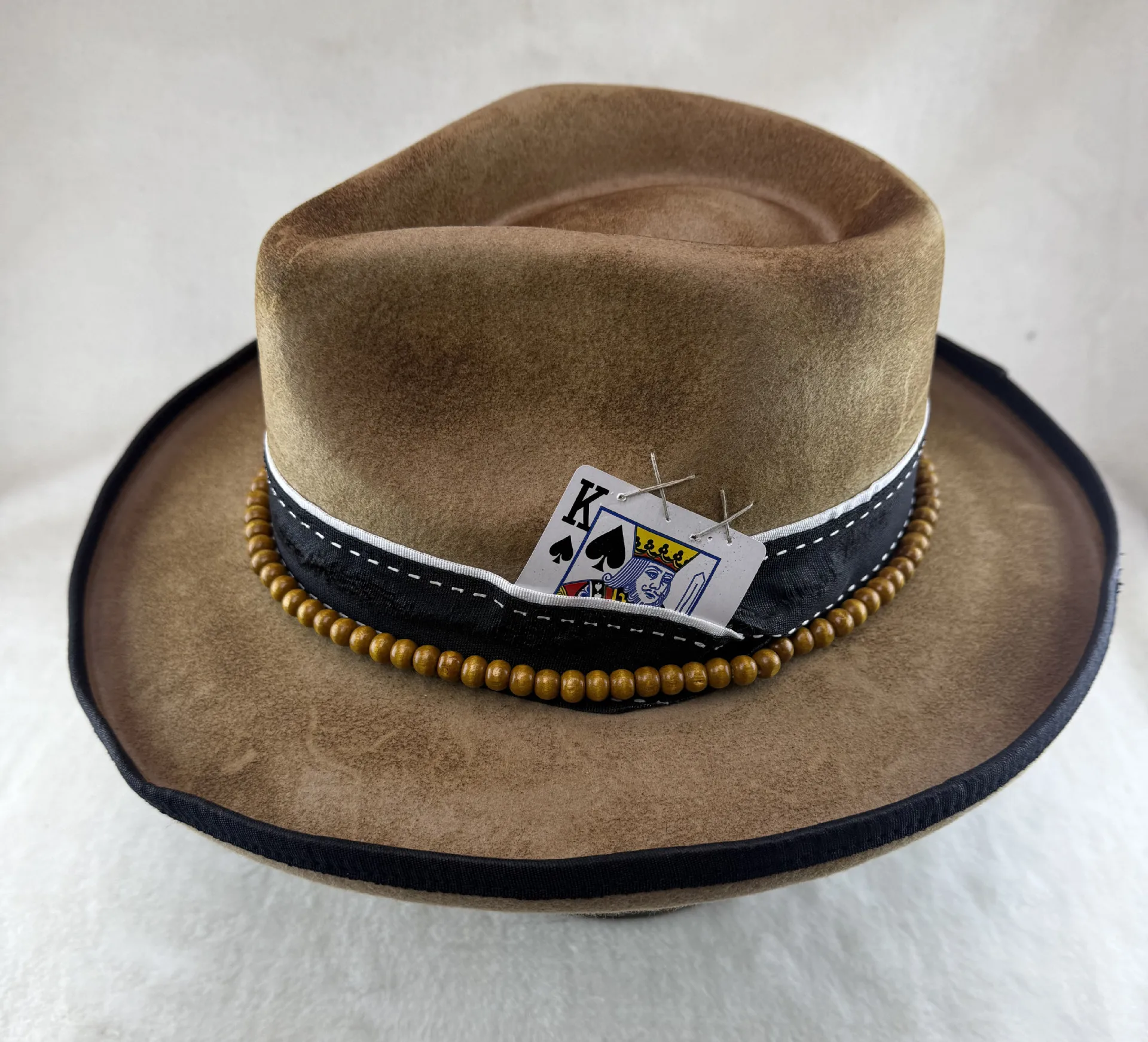 Independent Station Wool Felt Hats Old Curling Jazz Top Hat Personalized Creative Wool Top Hat