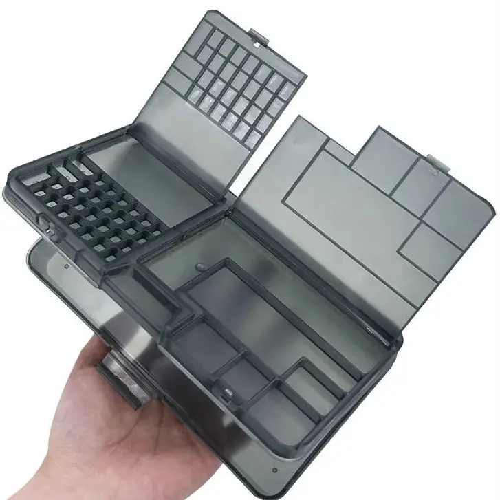 Double-Layer Component Storage Box | Multi-Compartment Desktop Organizer for Mobile Phone Repair & Parts