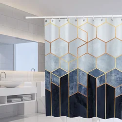 Geometric Curtain Bathroom Shower Curtains Accessories Bath Waterproof Fabric Set the Anti-mold Opaque Washable Products Home