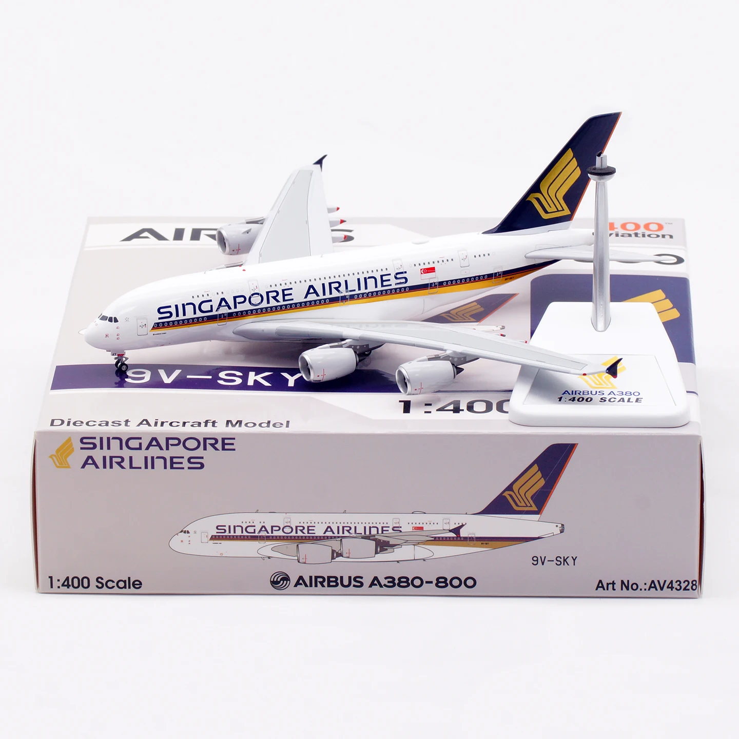 

AV4328 Alloy Collectible Plane Gift Aviation 1:400 Singapore Airlines Airbus A380-800 Diecast Aircraft Jet Model 9V-SKY
