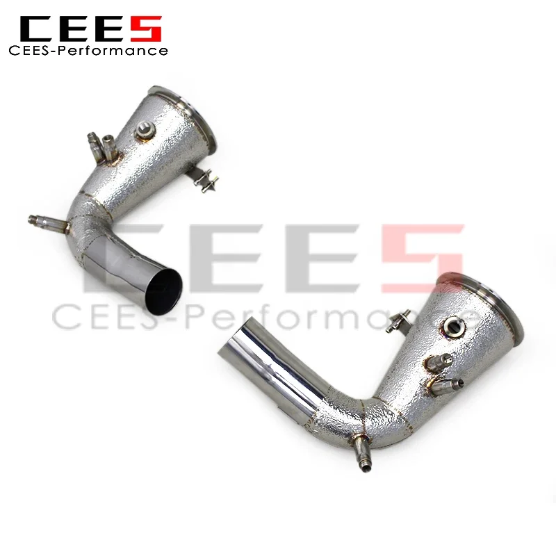 CEES Stainless Steel Exhaust Pipes for PORSCHE 911 992 3.0T 2019-2024 Racing Car Downpipe With Heat Shield