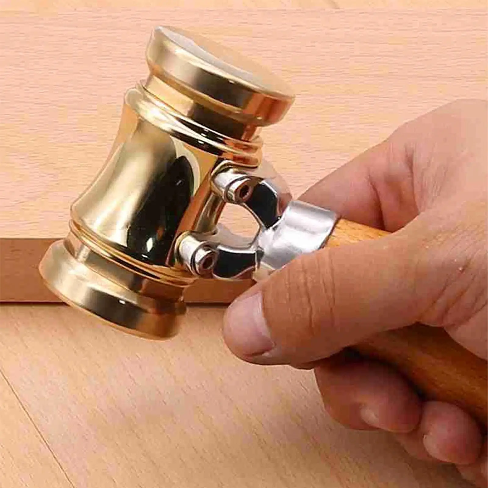 

Woodworking Brass Head Mallet Handheld Hammer Multifunction Woodworking Mallet for DIY Carpentry Making Tool Woodworker