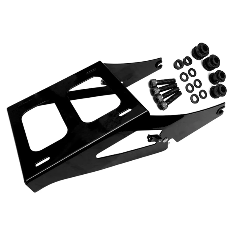 HCMT Gloss black&Chrome Detachable Two-Up Tour Pack Mounting Rack For Harley Softail Sport Glide FLSB 2018-2024