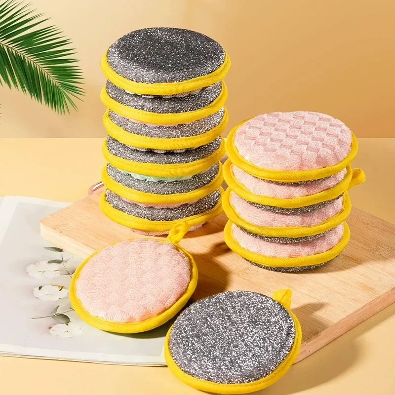 1/5 Pcs Non Greasy Dishwashing Sponge Cloth - Non Damaging Pot Scouring Pad for Kitchen Cleaning And Home Use