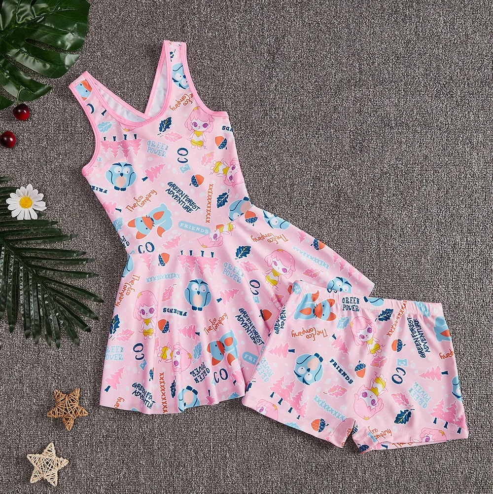 2025 New Summer Swimwear Girls Dress Two-piece Princess Baby Small Medium Large Children Swimwear Cute Polka Dot Design