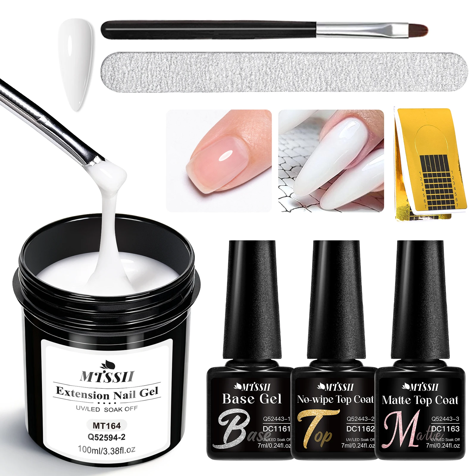 Nail Extension Form - 100ml エクステンションネイルジェルキット ミルキースムースピンク ビルダージェルセット ベーストップコート マットトップコート