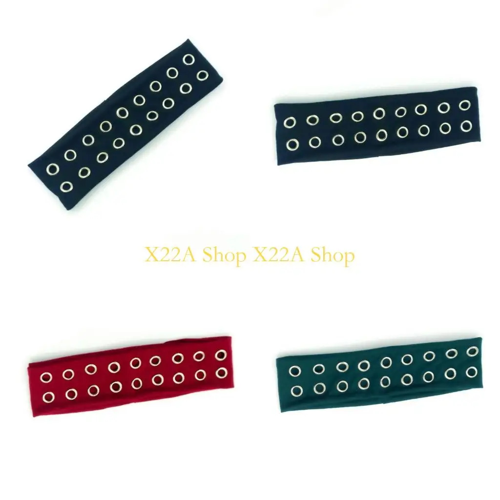 

Unique Punk Stretchy Headbands With Hollowed Eyelets Wide Elastic Hairband For Adult Teens Music Festival And Street Wear