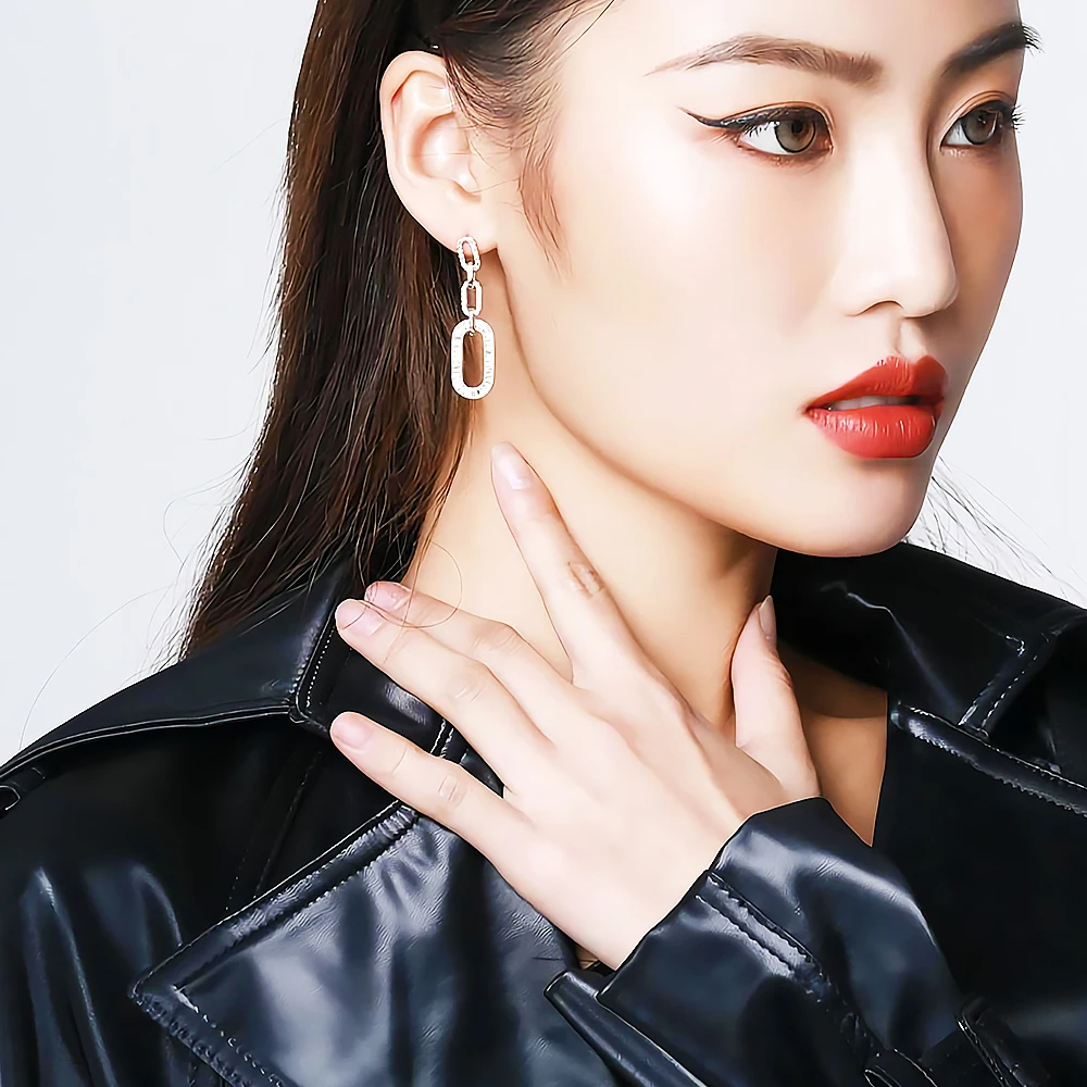 925 Sterling Silver Luxury Oval Stud Earrings 18K Gold Plated Zirconia Geometric Earrings For Women Fine Jewelry Engagement Gift
