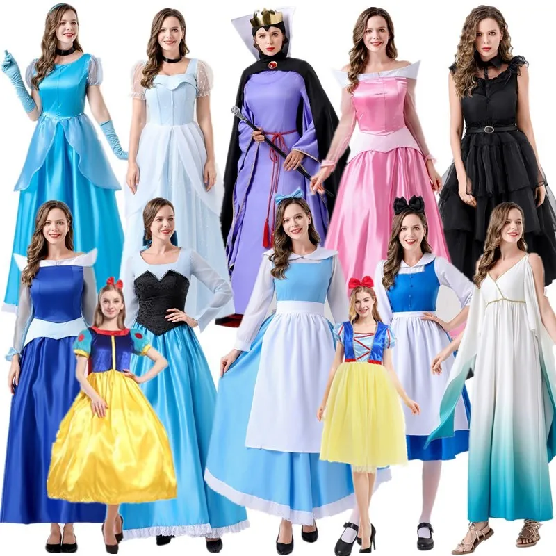 loween Cosplay Long Hair Snow White Adult Cinderella Arobel Performance Costume Polyester Material Traditional Chinese Cos...