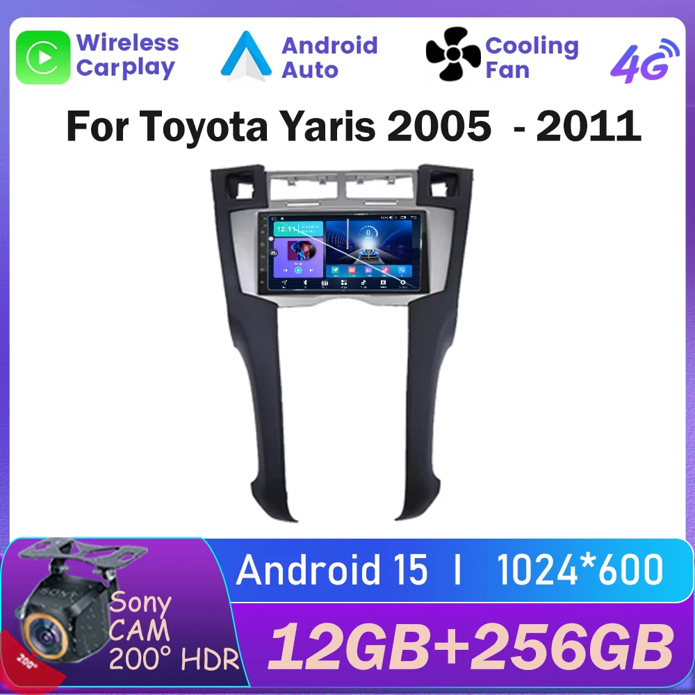 

7‘’ Car Radio For Toyota Yaris 2005-2011 Carplay Auto Android System Multimedia Player Stereo GPS Navigation Head Unit 2Din