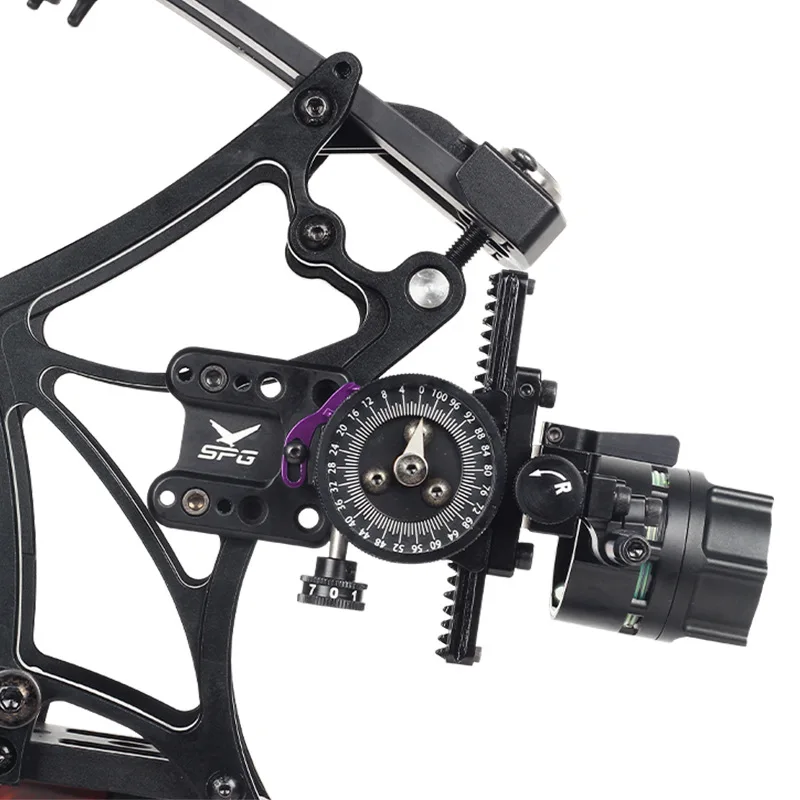 1pc Arco composto Sight Single Pin Sight Scope Caccia Tiro con l'arco Accessori Mano destra Micro-regolabile