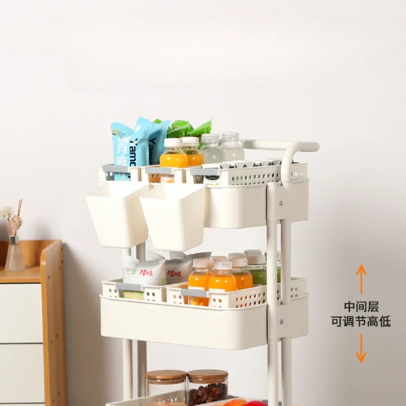 Kitchen Storage Rack Salon Trolley Carbon Steel Portability Snacks Salon Trolley Wheelbarrow Carro Peluqueria Furniture