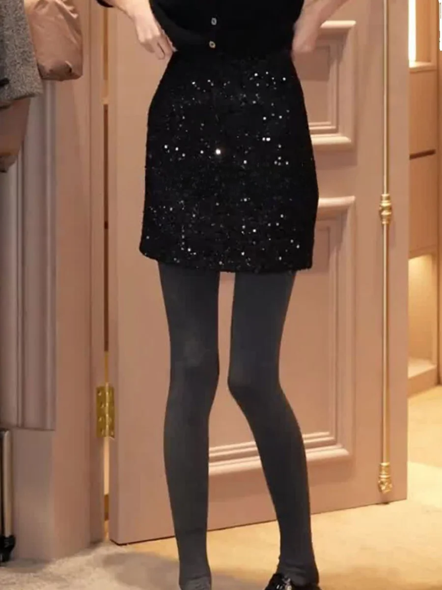 

Юбка Oajer Flagip Store Sparkling: женская осенне-зимняя юбка А-силуэта с высокой талией, однотонная, для повседневной носки, короткая