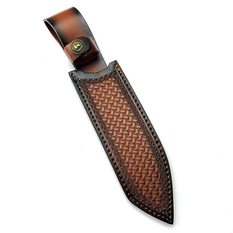 1 Piece Top Quality Genuine Cow Leather Cowhide Straight Knife Fixed Blade Sheath Scabbard Outdoor Hunt Holster With Buckle