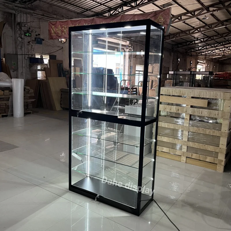 

Custom. high quality multi-function store full showcase glass led showcase display cabinets with adjustable shelves