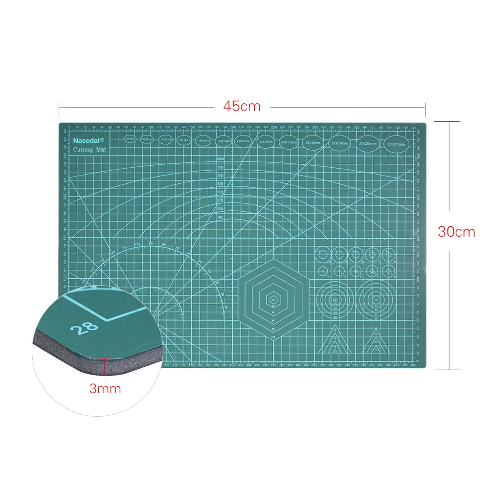 Double-Sided Patchwork Corte Pad, PVC Corte Mat, Manual DIY Modelo Ferramenta, Tábua de Corte, Auto-Cura, A1, A2, A3, A4