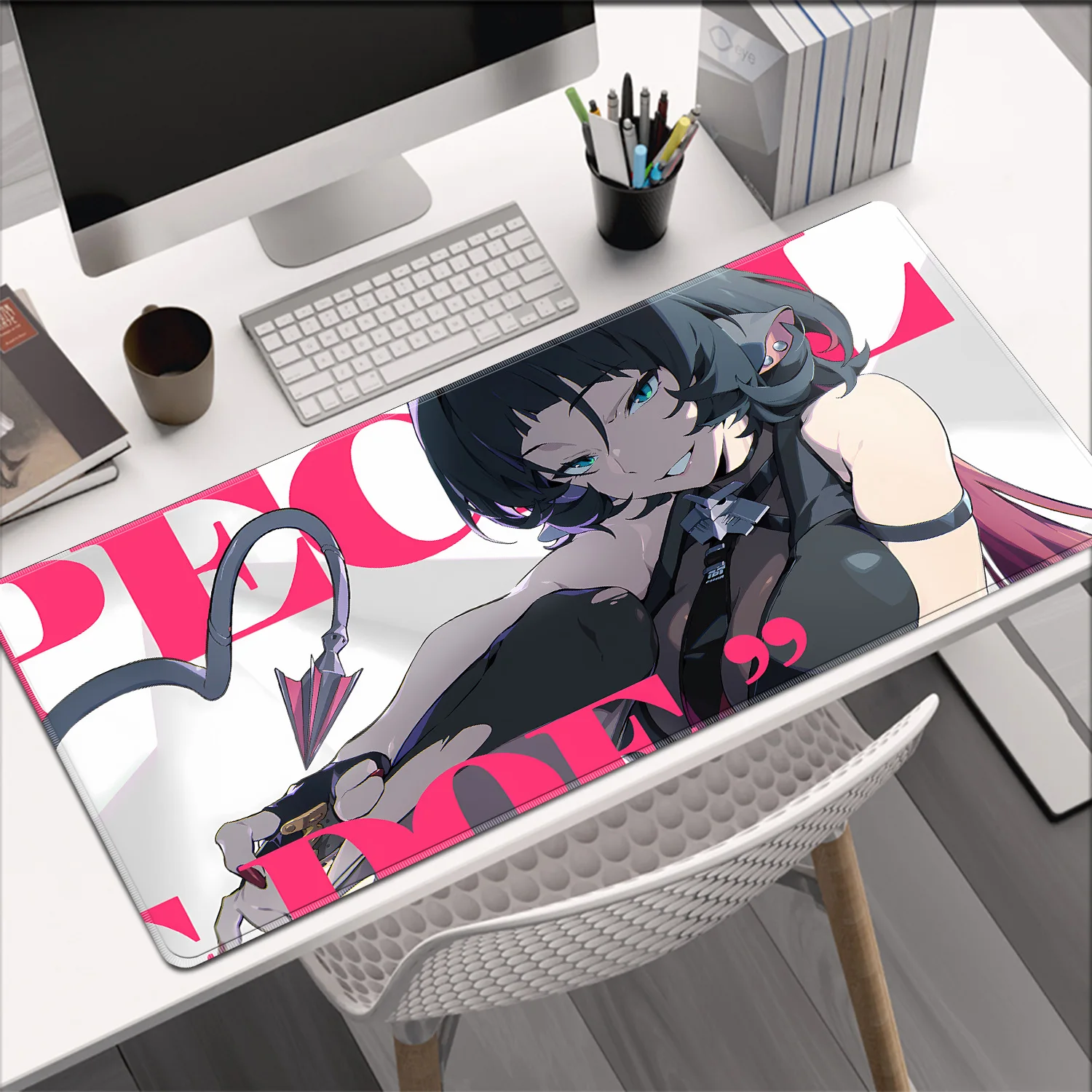 XXL 90X40CM Kawaii Anime Girl Jane Doe Mousepad Game Zenless Zone Zero Mouse Pad Large Rubber Non-slip Gaming Lockrand Table Mat