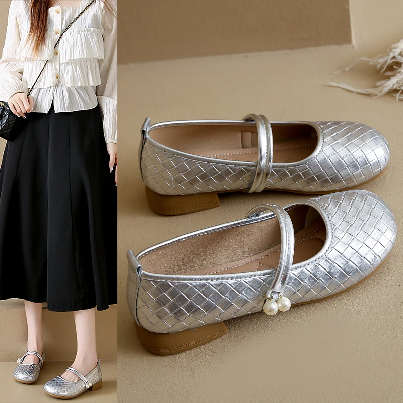 

2025 Spring Summer Style Shallow Mouth Single Shoe Women Simple Comfortable Versatile Flat Sole Single Shoes Женская Обувь