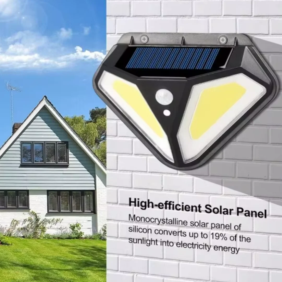 LED Solar Garden Lights Outdoor Waterproof Motion Sensor Wall Lamps Sunlight Powered Street Light with 3 Modes