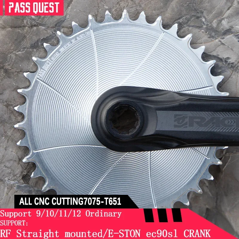 PASS QUEST-Narrow Wide Chainrings for RACEFACE RF next SL Sixc Atlas Series Direct Mount Chainrings 3mm Offset Silver and Black