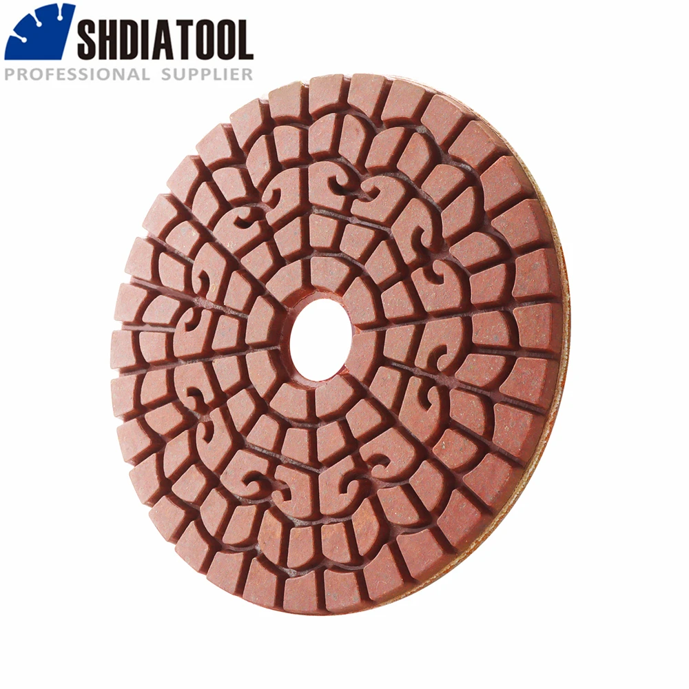 SHDIATOOL 6pcs/Set #100 Diamond Polishing Pads Wet Sanding Disc 4