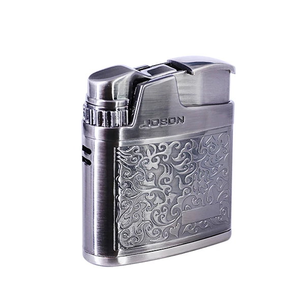 JOBON Embossed Butane Gas Lighter Jet Metal Windproof Torch Cigarette Cigar Lighter Retro Press Ignition Smoking Accessories