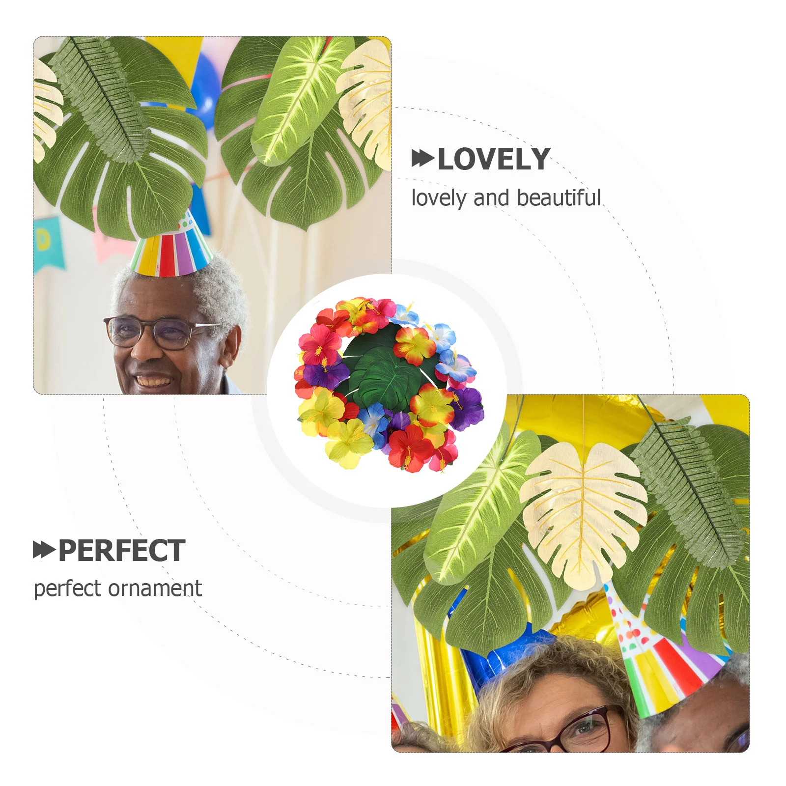 

1Set Tropical Party Table Decor Set Simulation Tropical Plants Artificial Monstera Leaves Flowers Hawaii Luau Beach Party